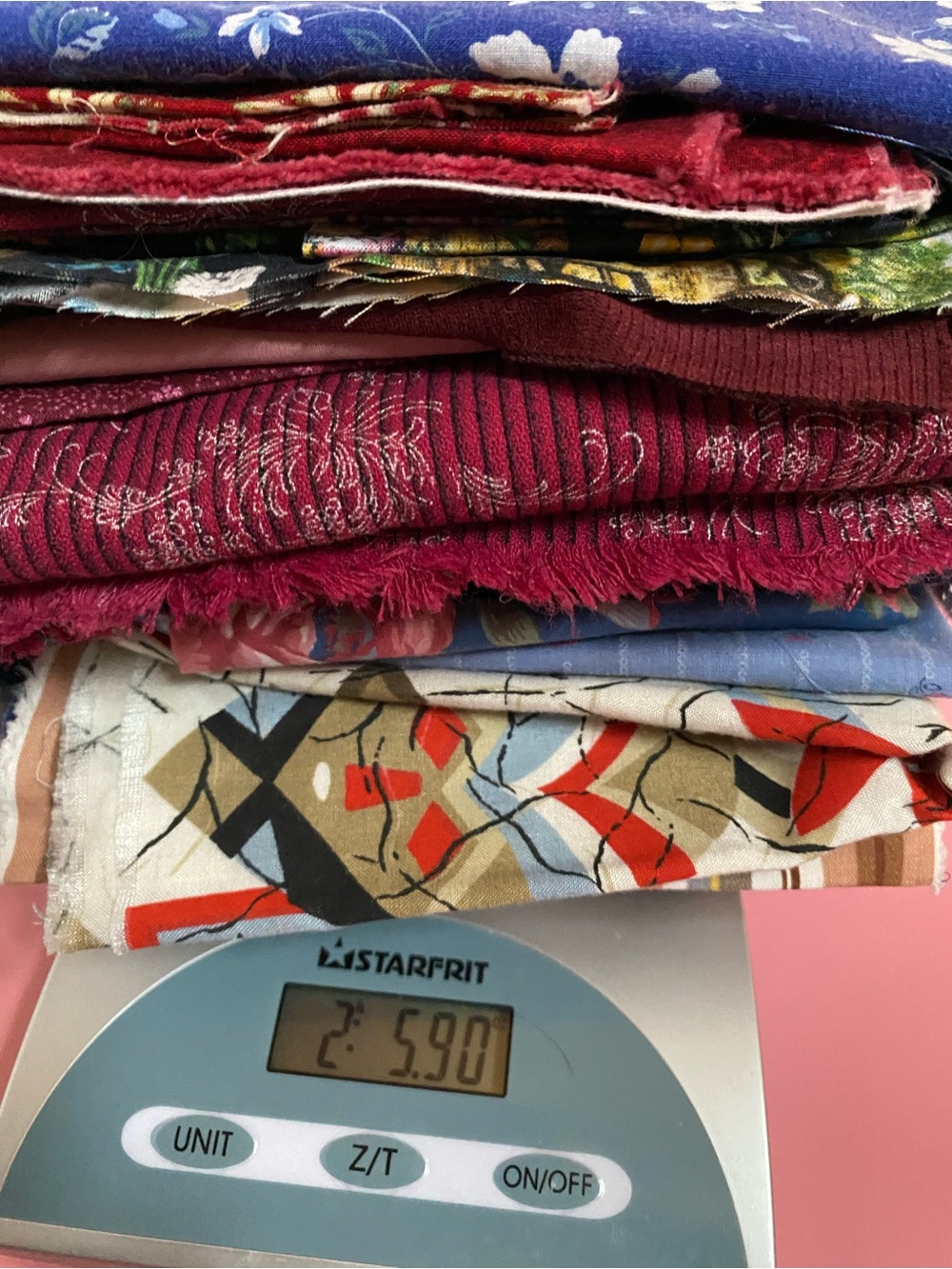 Almost 6lbs of Assorted Fabric Pieces